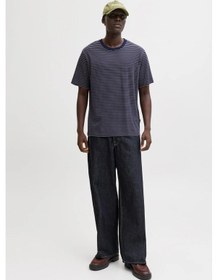 Resim Jack & Jones Erkek T Shirt 12288015 Lacivert-beyaz Lacivert - Beyaz 