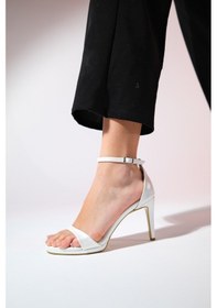 Resim Luvishoes Bern Sedef Cilt Kadın Platform Topuklu Abiye Ayakkabı Sedef 