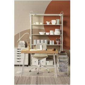 Resim IKEA Lennart Beyaz Keson Tekerlekli 3 Çekmeceli Dolap Raf Ünitesi Evrak Dosya Eşya Dolabı 