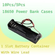 Resim 10 adet/5 adet 18650 Güç Bankası Kılıfları 1X 3.6V-4.2V 18650 Pil Tutucu Saklama Kutusu Kılıfı 1 Yuvalı Pil Konteyneri Tel Uçlu 