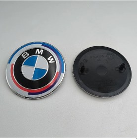 Resim 74mm 82mm Araba Ön Kaput Emblem Kaput Rozeti Arka Bagaj Logosu Bmw E46 E39 50th Anniversary 74mm 2pcs 1 Piece Set 