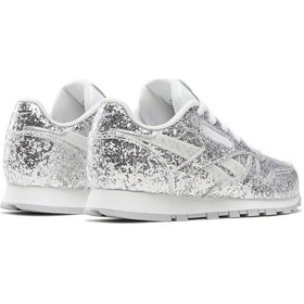 Resim Reebok Classıc Leather Step N' F Gri Kız Çocuk Sneaker Gri-metalık Pembe 