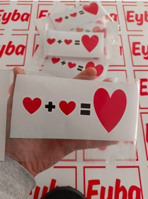 Resim EYBA STİCKER kalpli sticker renkli baskı baskes 1 adet 15x7 cm 