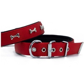 Resim Doggie Konfor Dokuma Kemikli Boyun Tasması Kırmızı 2.5 42-50 Cm Dsbt-2562 L Çok Renkli 