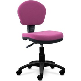 Resim Ofiscombin Kollu Ofis Büro Ev Çocuk Öğrenci Bilgisayar Ders Çalışma Koltuğu Pembe Kumaş 00047499324 