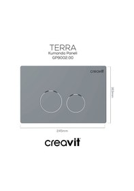 Resim Creavit Terra Mat Gri Boyalı Kumanda Paneli GP9002.00 Gri 