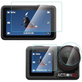 Resim DJI Osmo Action 5 Pro için PULUZ 3'ü 1 arada Temperli Cam Filmi 