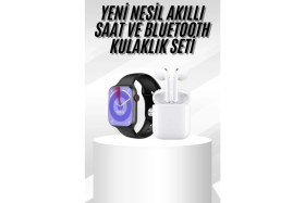 Resim Normadia Şık Gümüş Renkli Çok Fonksiyonlu Akıllı Saat ve Kulaklık Seti 