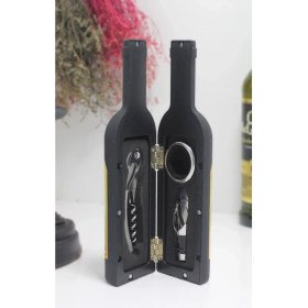 Resim DS LLC Ieg ™ Şişe Tirbuşon Seti Küçük Siyah ALK2630 DSLLCRS-IEGK34 