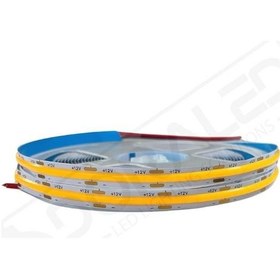 Resim 12v 8mm Esnek Cob Şerit Led Gold 320 Ledli Ip20 5m 