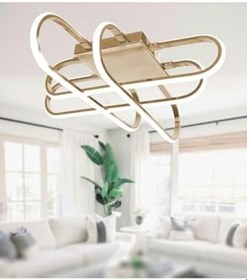 Resim TT AYDINLATMA TT338-FSR-SARIIŞIK TT Aydınlatma Kasef Model (SARI IŞIK) Fransız Sarı Kaplama Led Avize ROSEGOLD 30 x 60 