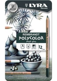 Resim Supertrend Rembrandt Polycolor Kuru Boya Kalemi Seti 12 Renk Gri Tonlar Metal Kutu Görsel Rengi 