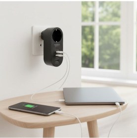 Resim Hobibahçem 2 Usb,1 Type-c Girişli 1'li Çocuk Korumalı,ısıya Karşı Dayanıklı 2500watt 