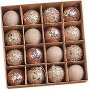 Resim Lijinxu Yılbaşı Ağacı Asılı Toplar Süsler Kolye Yıldönümü Sundurma Yard Şampanya 16 Parça 