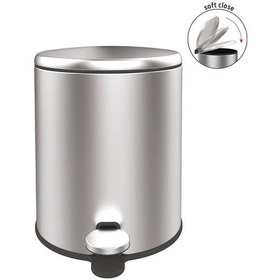 Resim Cigo Paslanmaz Çelik Pedallı Banyo Çöp Kovası - Gri - 6 Lt Çok Renkli 