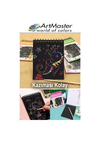 Resim Gökkuşağı Kazıma Defteri Sihirli A6 10x15 Cm 1 Paket 10 Sayfa Spiralli Scratch Note Spralli Siyah Sihirli Resim Defteri Siyah 