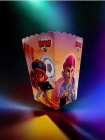 Resim 8 Adet Brawl Stars Temalı Mısır Kutusu - Doğum Günü Parti Ve Eğlenceli Etkinlikler İçin 7 