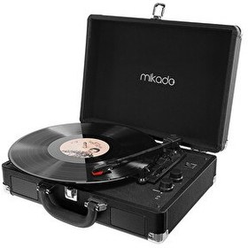 Resim Mikado Nostalgia MN-P317 RCA ve Bluetooth Destekli Müzik Kutusu Pikap Siyah 