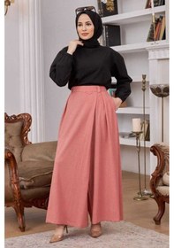 Resim 1073-Ancelina Pantolon etek Pudra Çok Renkli 