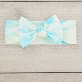 Resim Babygiz El Yapımı Yumuşak Fiyonk Bağlamalı Doğal Pamuklu Penye Bebek Çocuk Kız Bandana GÖKKUŞAĞI SERİSİ 