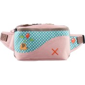 Resim Pembe Fil Desenli Kanvas Unisex Göğüs ve Bel Çantası 