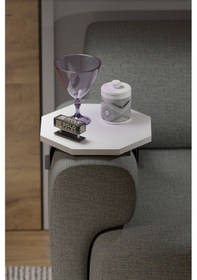 Resim Zigon Sehpa Yan Sehpa Ayarlanabilir Tepsi Dekoratif Modern Tepsi Sekizgen Beyaz Beyaz 