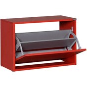 Resim Adore Mobilya Step Oturaklı Ayakkabılık-kırmızı 60x42x30 Cm (gxyxd) 