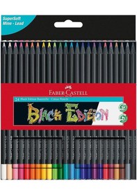 Resim 24 Renk Kuru Boya Black Edition 1 Paket 24 Lü Kuruboya Tam Boy Karton Kutu 