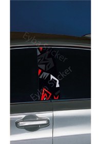 Resim Araç Kapı Direk Kaplama Folyosu Desenli Drk4 Sağ Sol Takım 2 Adet - 22x50 Cm 