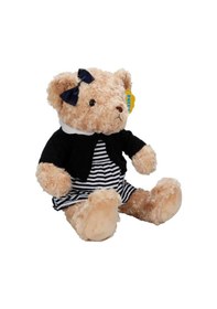 Resim Sevimli Elbiseli Peluş Ayı 37 Cm Yumuşacık Hediye Ayıcık Çok Renkli 