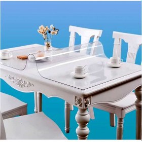 Resim 1.2 Mm Kalınlık 120 Cm En Şeffaf Kalın Pvs Masa Koruyucu Mika Masa Örtüsü 120 X 150 