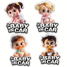 Resim Araba Bebek Bebek Güvenlik İşareti Araba Sticker Uyarı Sticker Sevimli Erkek Kız Bebek Araba Su Geçirmez Pencere Sticker Araba Aksesuarları 