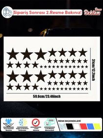 Resim Onur Reklam Holografik Yıldız Sticker Seti – 60+ Parça | Suya Dayanıklı, Farklı Boyutlarda Parlak Tasarım 