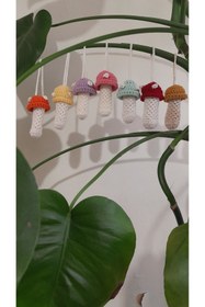 Resim BELİNAY HEDİYELİK Mantar Amigurumi Dekoratif Çanta Kese Aksesuar 