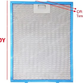 Resim Icanpares Blomberg Uyumlu En 26,7 cm Boy 30,5 cm - Arka Tırnak 7,5 cm Aspiratör Davlumbaz Metal Yağ Filtresi 