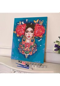 Resim Sayılarla Boyama Seti 40 X 50 CM Tuval Şasesine Gerili Lady 