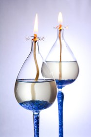 Resim Narçiçeği Takı ve Hediyelik Eşya El Yapımı Üfleme Cam Özel Tasarım Ikili Kandil Seti 