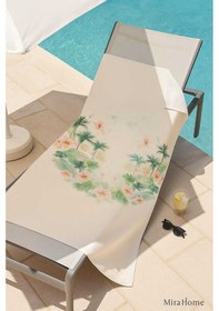 Resim Unisex Desenli Baskılı Deniz Plaj Havlusu Palmiye 70x140 Cm Renkli 
