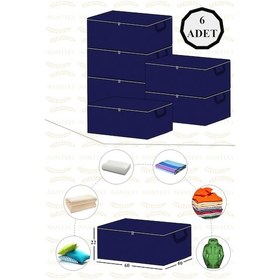 Resim Adarya Home 6 Adet Büyük Boy Lacivert Bazaaltı Hurç 60 x 40 x 22 Gri 