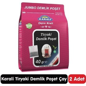 Resim Karali Tiryaki Jumbo Demlik Poşet Siyah Çay 25 40 Gr 2 Paket 