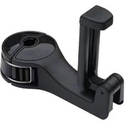 Resim Maiyame 2'li 1 Araba Baş Destek Kanca Ve Telefon Tutucu - Gizlenebilir Kilitli Tasarım, 360 Döner, Arka Koltuk İçin Otomatik Sabitleme, Siyah 