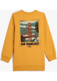 Resim Koton Erkek Çocuk Sweatshirt Uzun Kollu Bisiklet Yaka San Francisco Baskı Detaylı 001 Hardal 