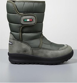 Resim Su Geçirmez Kaymaz Taban İçi Kürklü Uzun Bot Erkek Ve Kızlar İçin Kar Botu Haki 