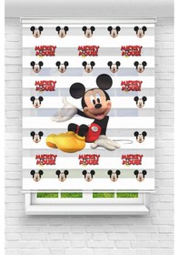 Resim Perdecizade Enxboy Mickeyy Dijital Baskılı Zebra Perde-cocuk Odası-stor Perde Renkli 