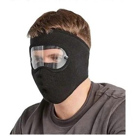 Resim Kış Sıcak Polar Motosiklet Yüz Maskesi Toz Önleyici Rüzgar Geçirmez Tam Yüz Örtüsü Şapka Boyun Kask Kayak Maskesi Buğu Önleyici Gözlük Kapşon Örtüsü 