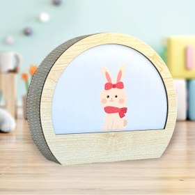 Resim HippoDeco Kişiselleştirilebilir - Hayvan Figürlü Ahşap LED Gece Lambası - Çocuk Odası Masa Lambası 