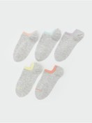 Resim LC Waikiki Pembe Kadın Düz Sneaker Çorap 5'li 