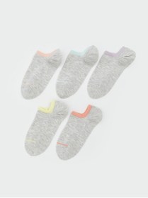 Resim LC Waikiki Pembe Kadın Düz Sneaker Çorap 5'li 