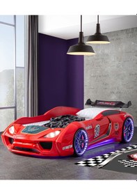 Resim Vento Cooper Rüzgarlıklı Full Ledli Arabalı Yatak, Kırmızı 