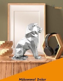 Resim Dekoratif Aslan Biblo Heykel El Yapımı Hediyelik Süs Eşyası Poly Model Tasarım Ürünü 8682874827161 